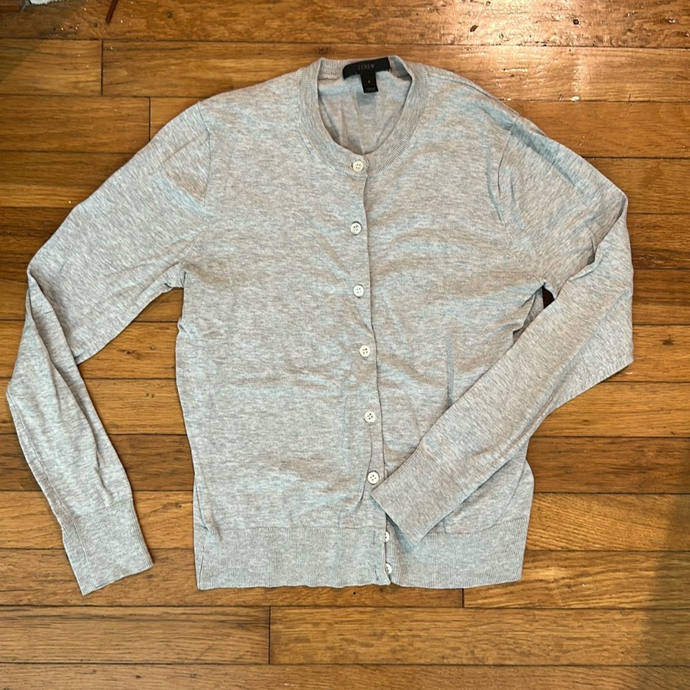 J Crew Grey cardigan small